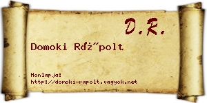 Domoki Rápolt névjegykártya